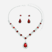 3-częściowy Zestaw: Naszyjnik z Kryształami i Kolczyki