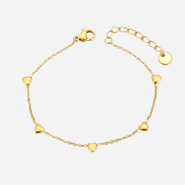 Bransoletka z Łańcuszkiem i Małym Sercem – Stal Nierdzewna Pozłacana 18K