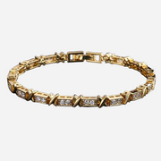 Bransoletka ZAKOL X-Krzyż – Trzy Kolory Złota z Cyrkonią