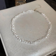 Naszyjnik z Perłą Barokową – Biały Choker Łańcuszek