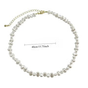 Naszyjnik z Perłą Barokową – Biały Choker Łańcuszek