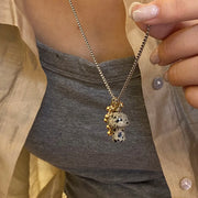 Naszyjnik z Kamieniem Tygrysie Oko z Zawieszką w Kształcie Grzybka