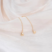 Kolczyki Łańcuszkowe z Zawieszką w Kształcie Serca