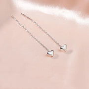 Kolczyki Łańcuszkowe z Zawieszką w Kształcie Serca